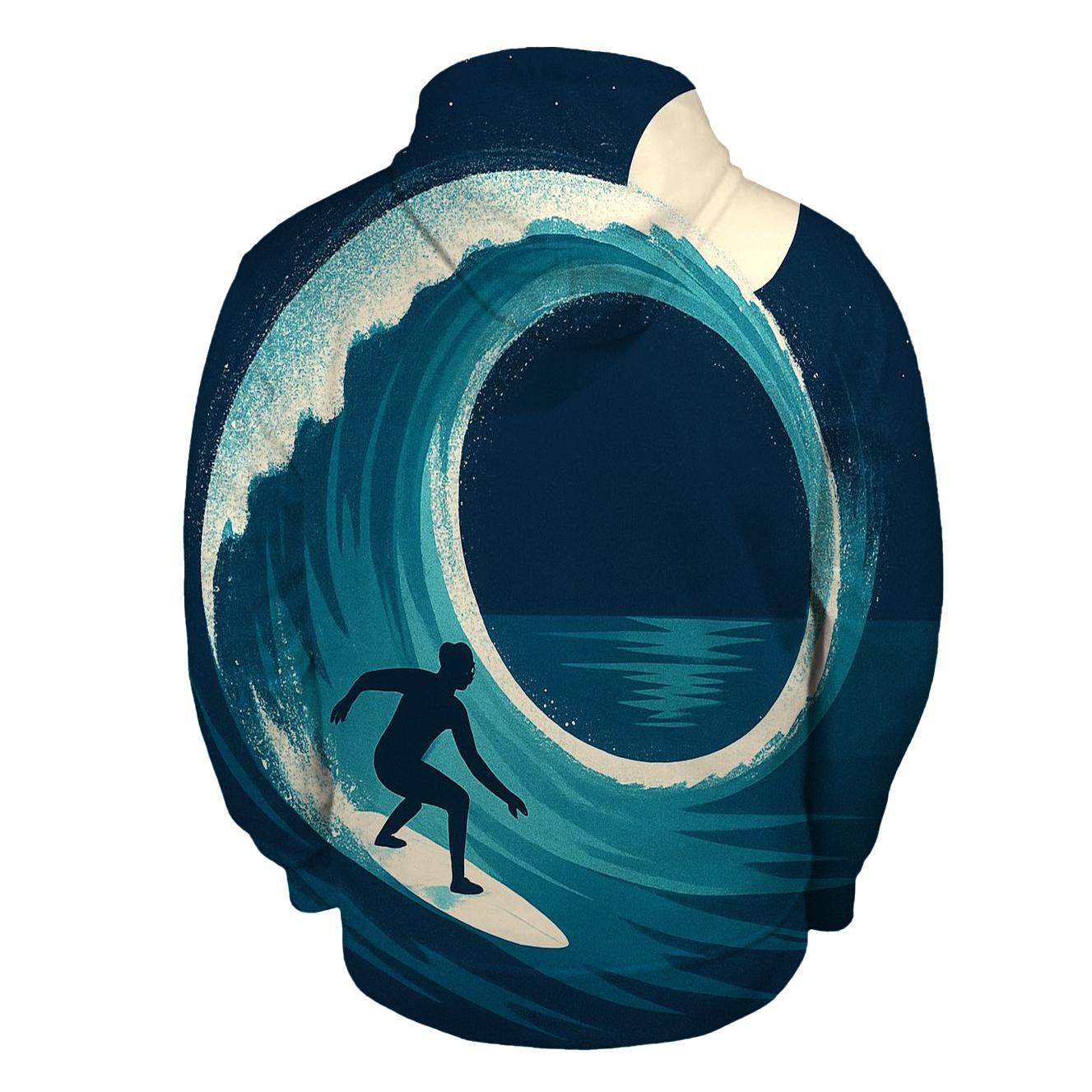 Indigo Wave Surf Orbit graphic hoodies