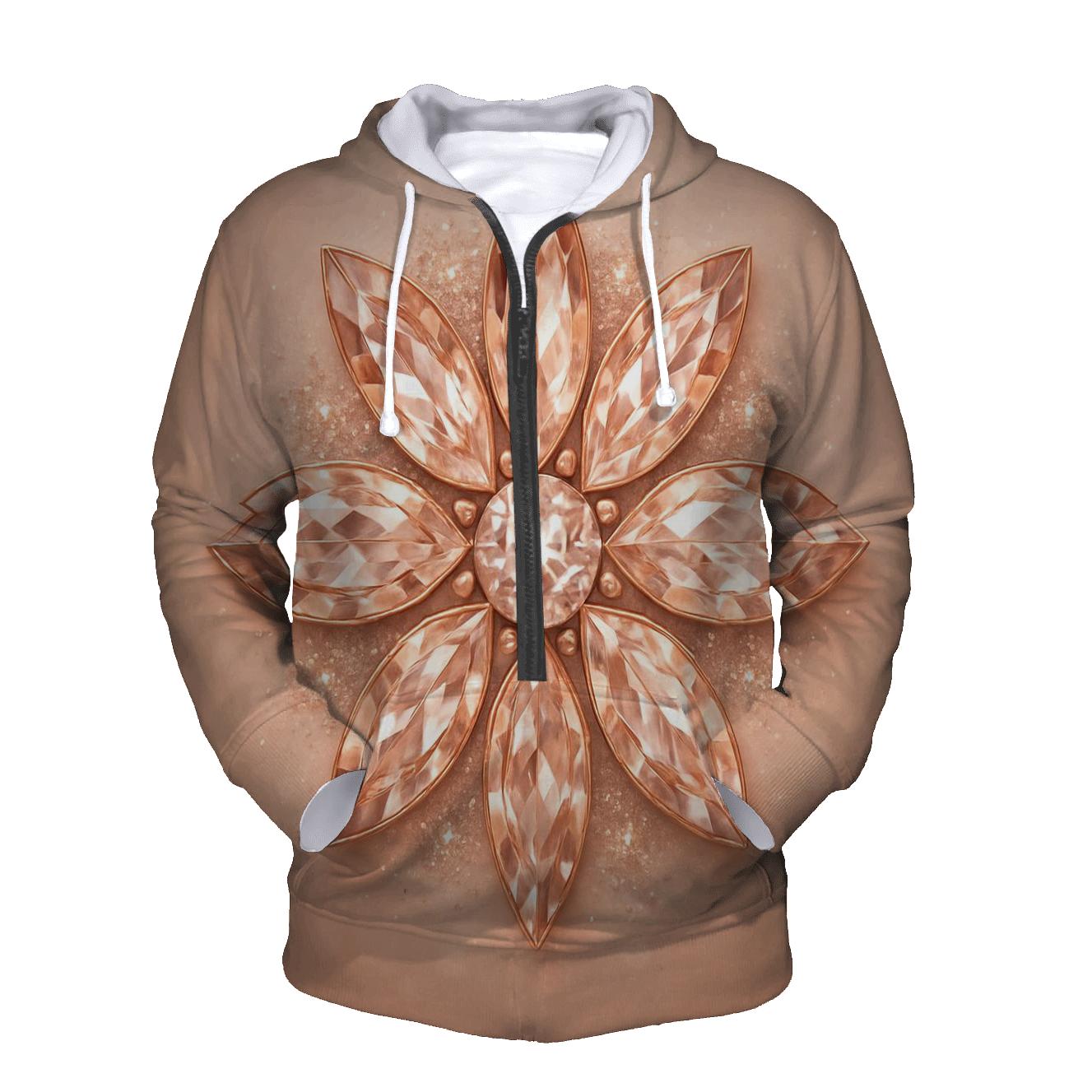 Rose Gold Gem Bloom custom hoodies