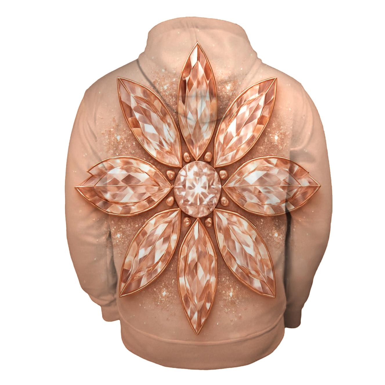 Rose Gold Gem Bloom custom hoodies