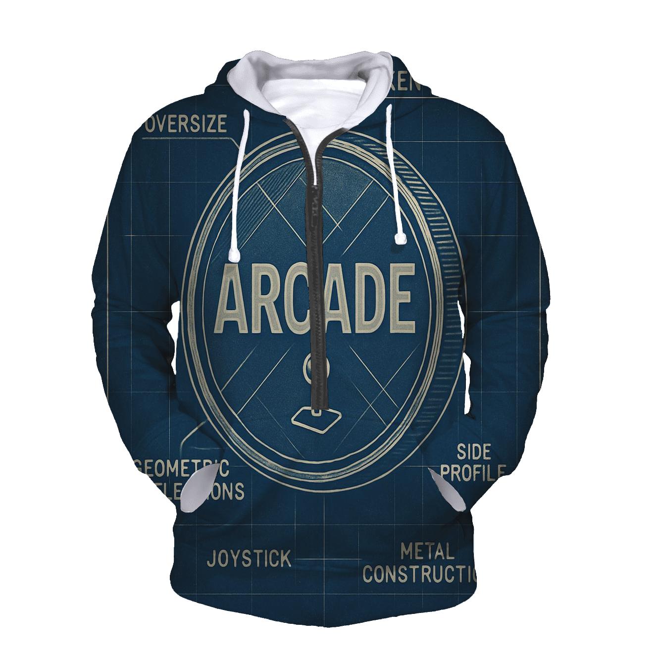 Retro 1980s Arcade Token Blueprint Print hoodie styles