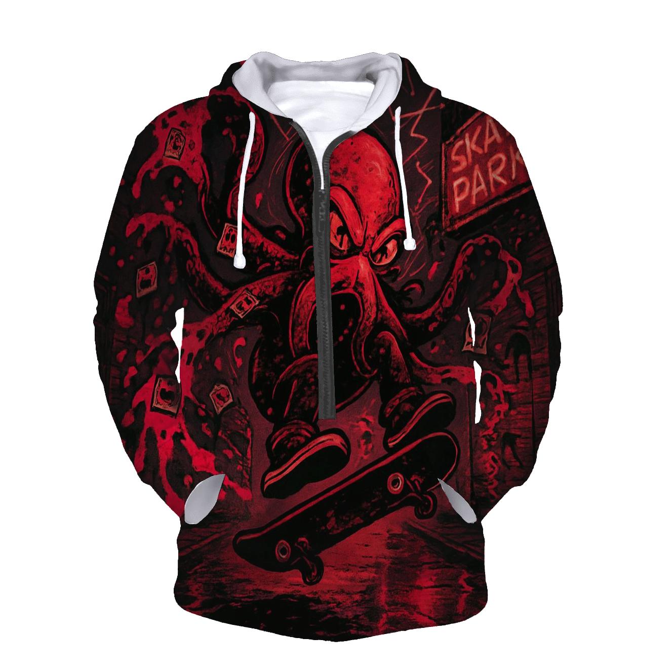Graffiti Kraken Skate Riot zip-up hoodies