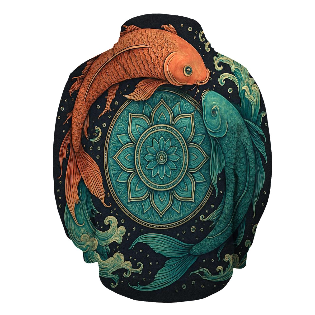 Koi Fish Portal Mandala pullover hoodies