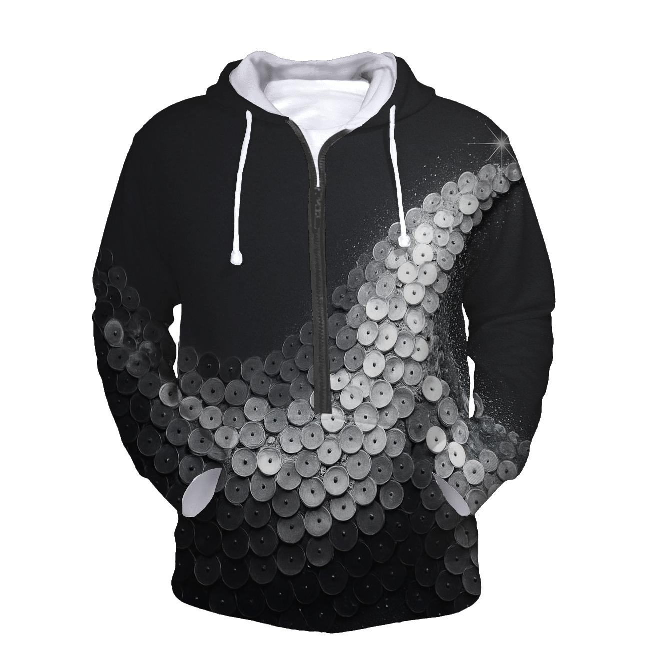 Silver Charcoal Sequin Tide hoodies fashion