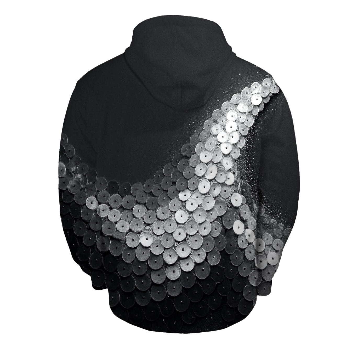 Silver Charcoal Sequin Tide hoodies fashion
