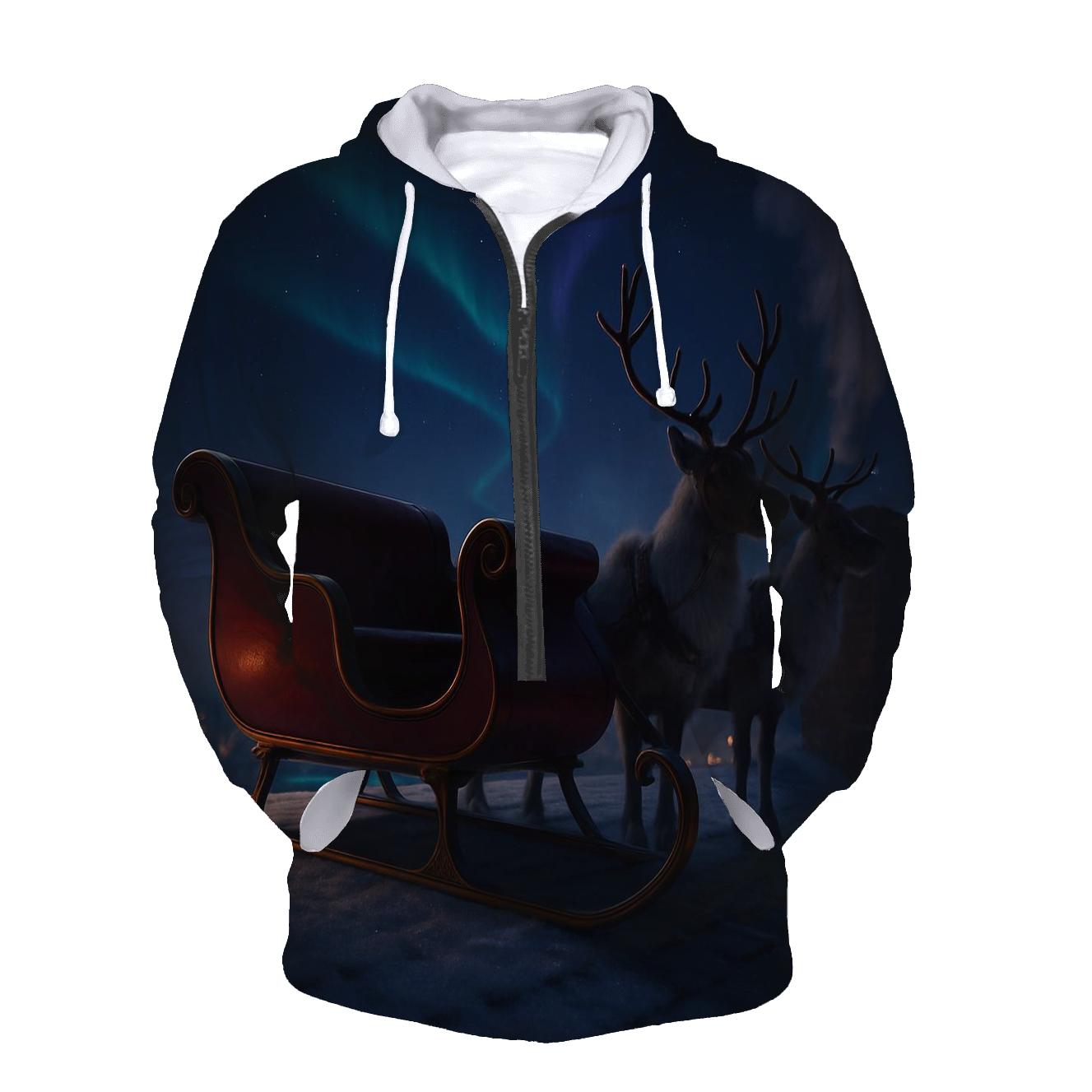 Midnight Sleigh On Frosted Rooftops pullover hoodies