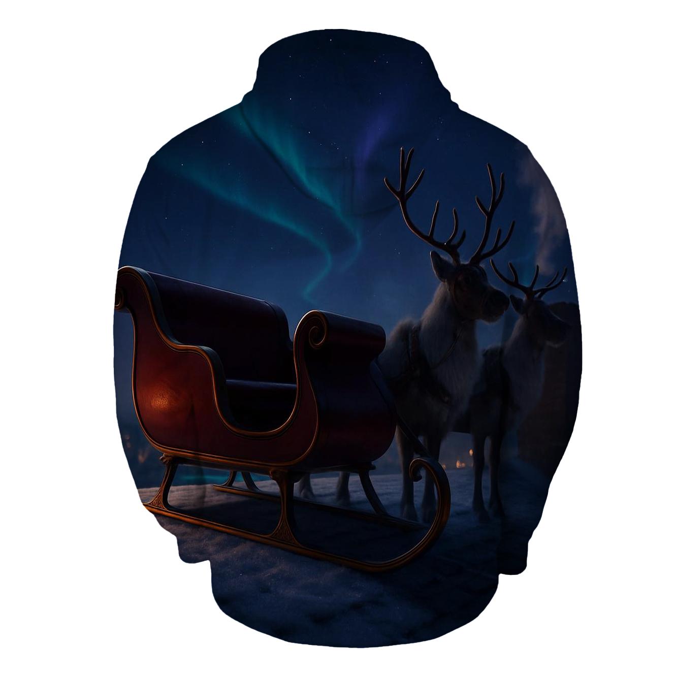 Midnight Sleigh On Frosted Rooftops pullover hoodies