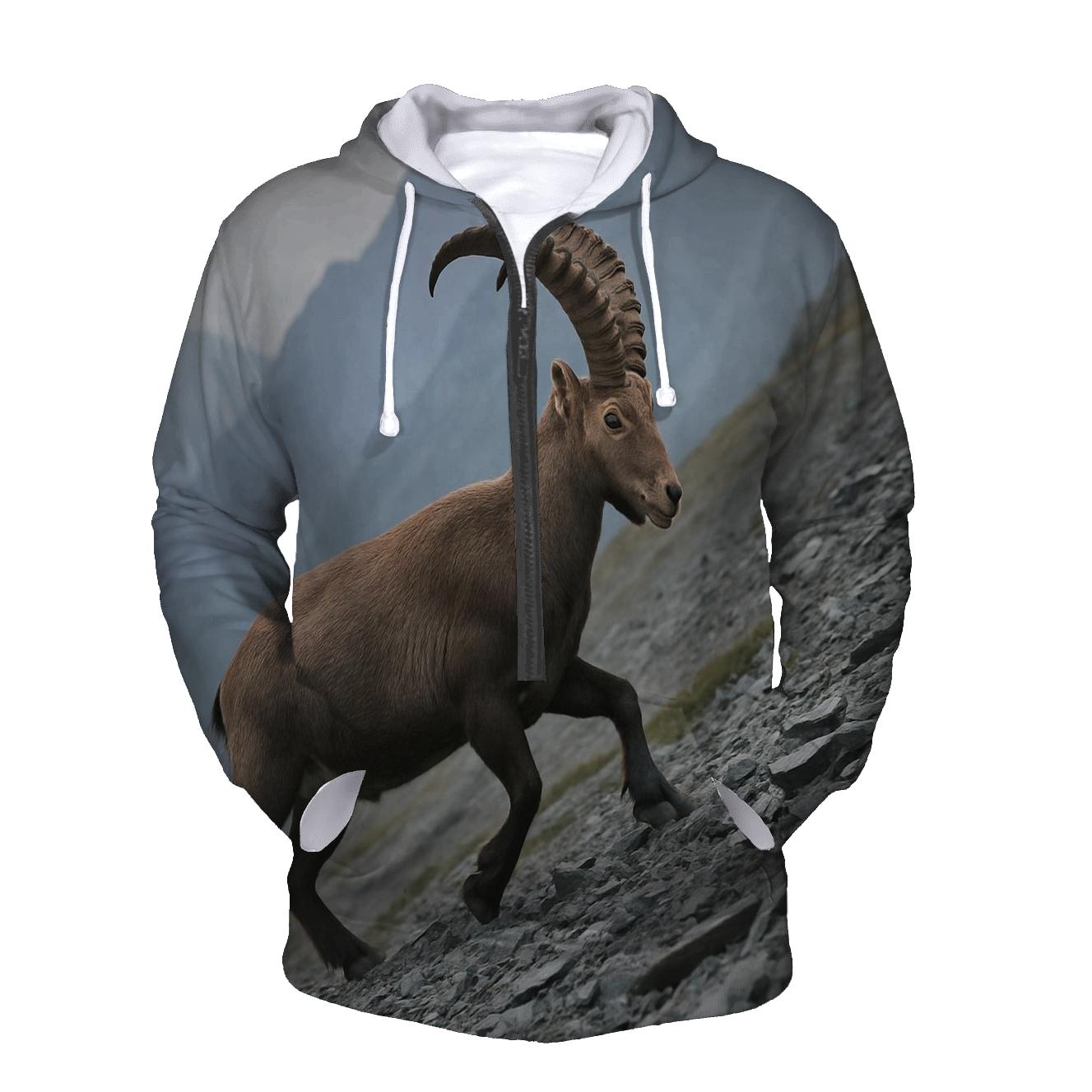 Scree Step Alpine Ibex hoodie styles