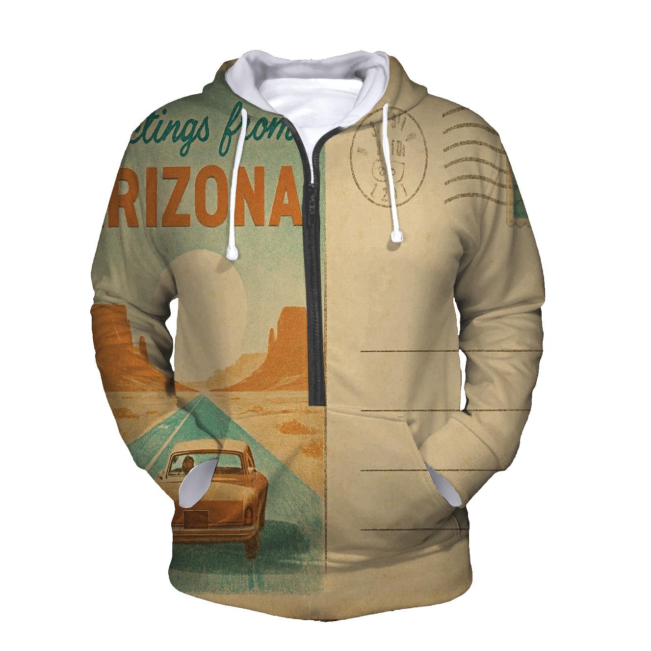 Sepia Air Mail Postcard From The Desert Highway lightweight hoodies
