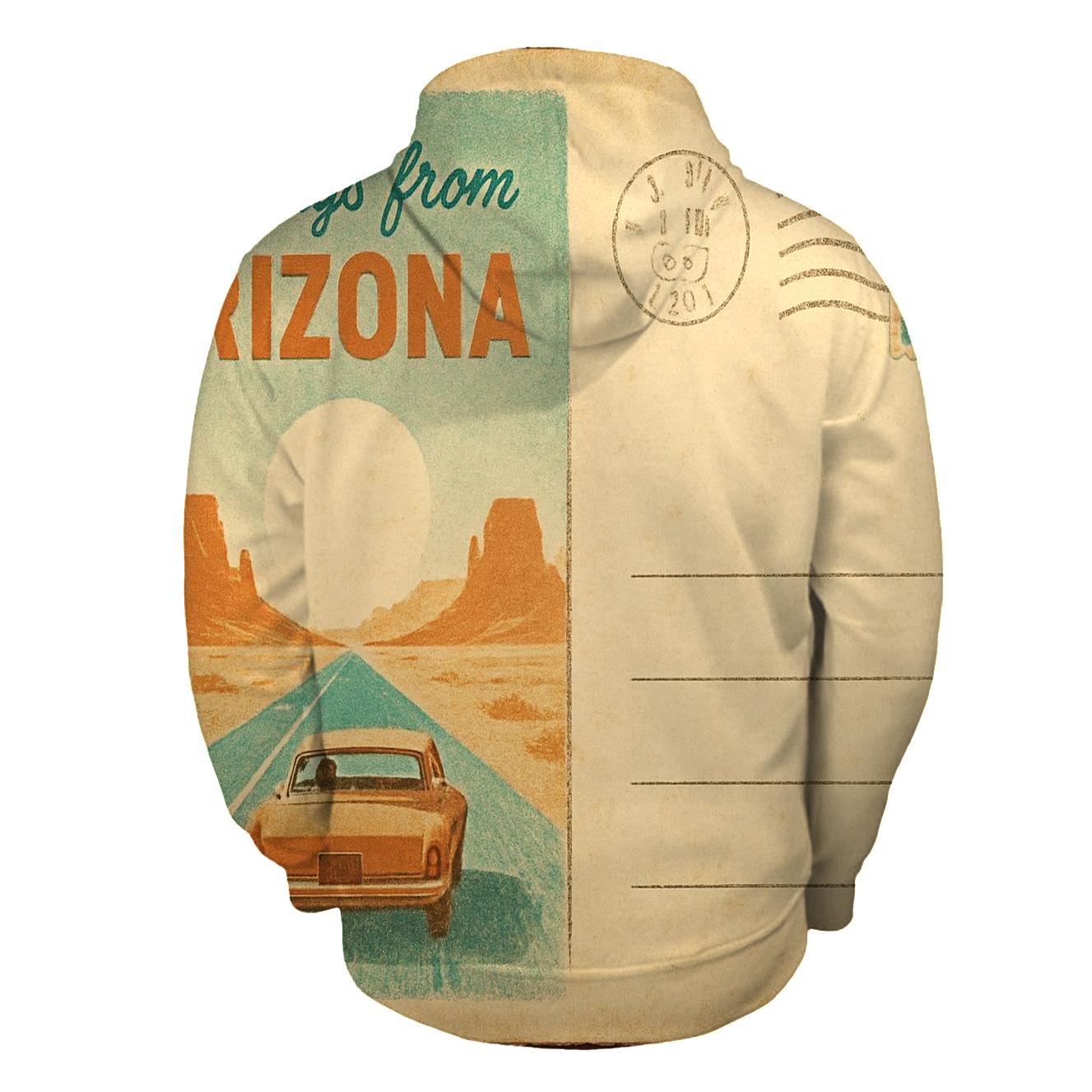 Sepia Air Mail Postcard From The Desert Highway lightweight hoodies