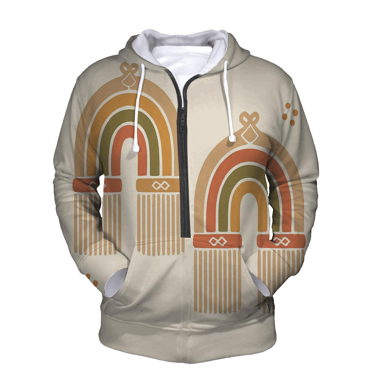 Macrame Rainbow Arches embroidered hoodies