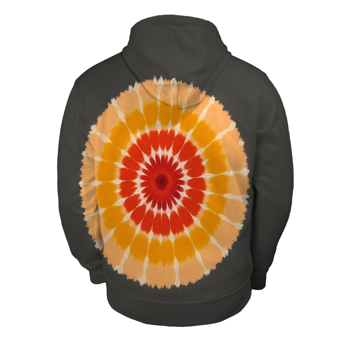 Bullseye Supernova Off Center Rings zip-up hoodies