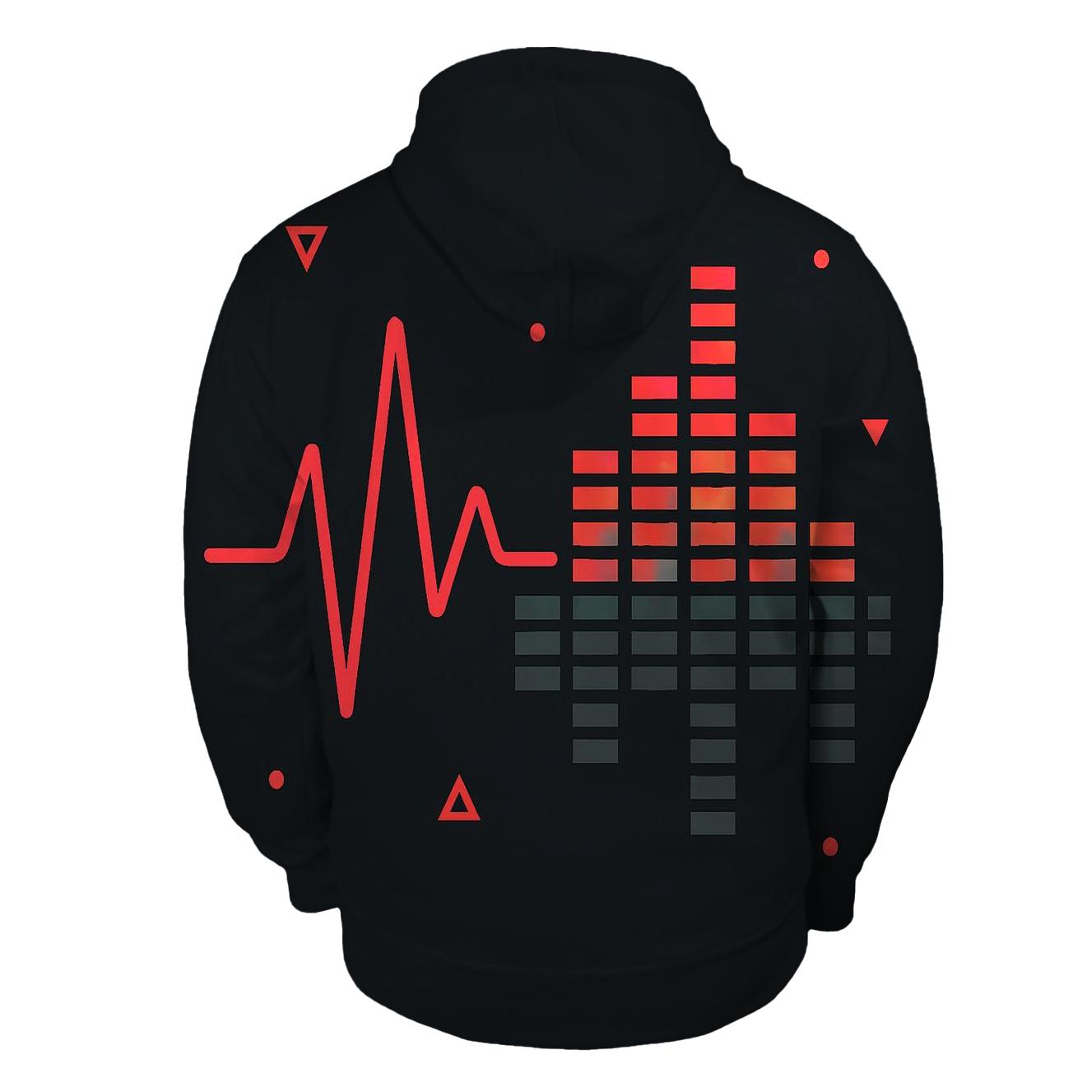 Chrome Heartbeat Waveform lightweight hoodies