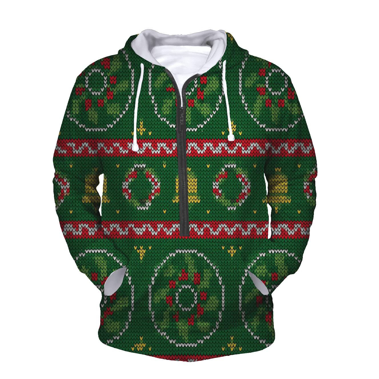 Holly Wreath Pinwheel Bands Design designer hoodies