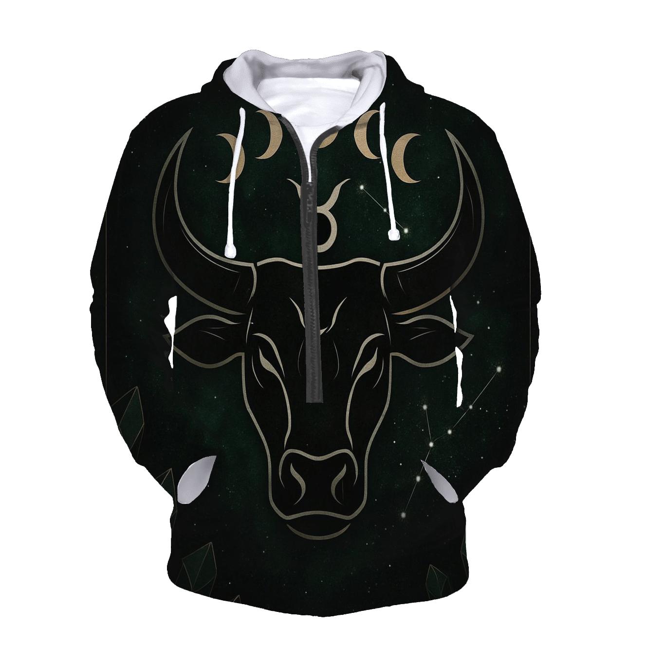 Taurus Bull Moonlit Crystal Emblem hoodie trends