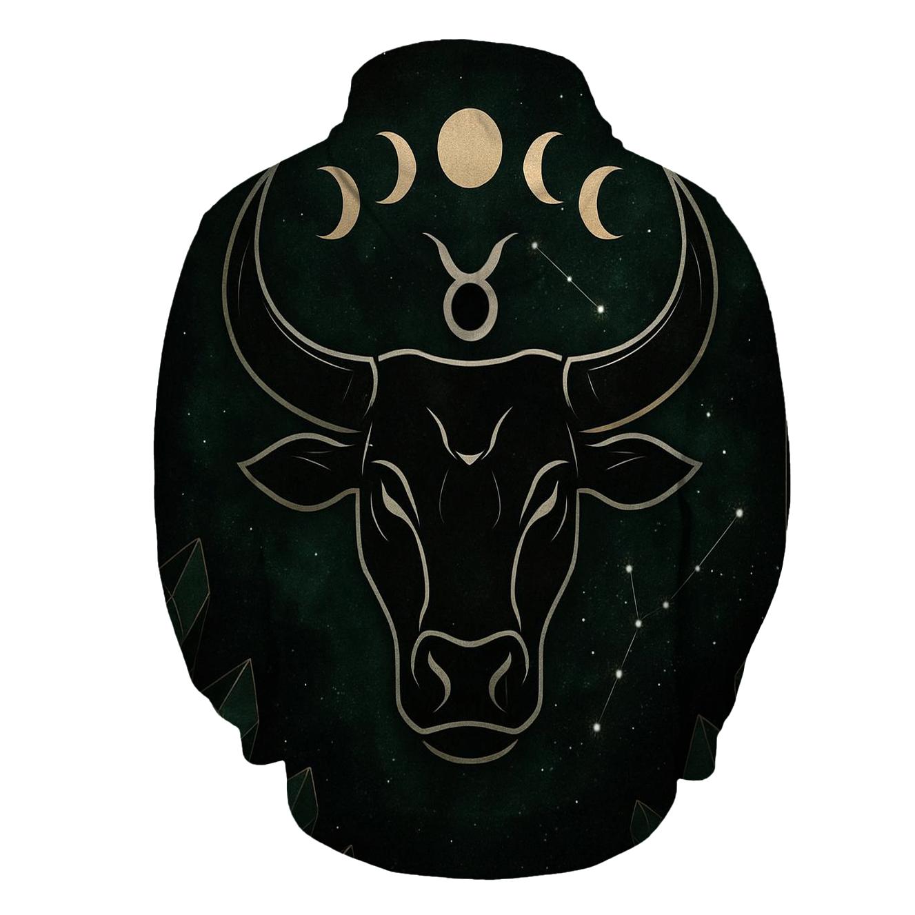 Taurus Bull Moonlit Crystal Emblem hoodie trends