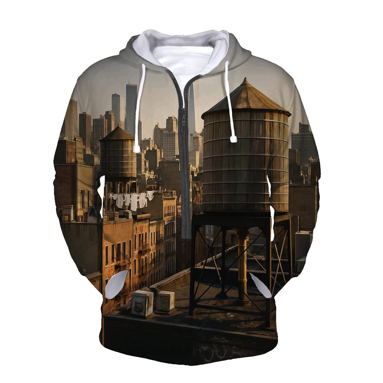 Chinatown Rooftop Water Towers Facing Downtown hoodies fashion