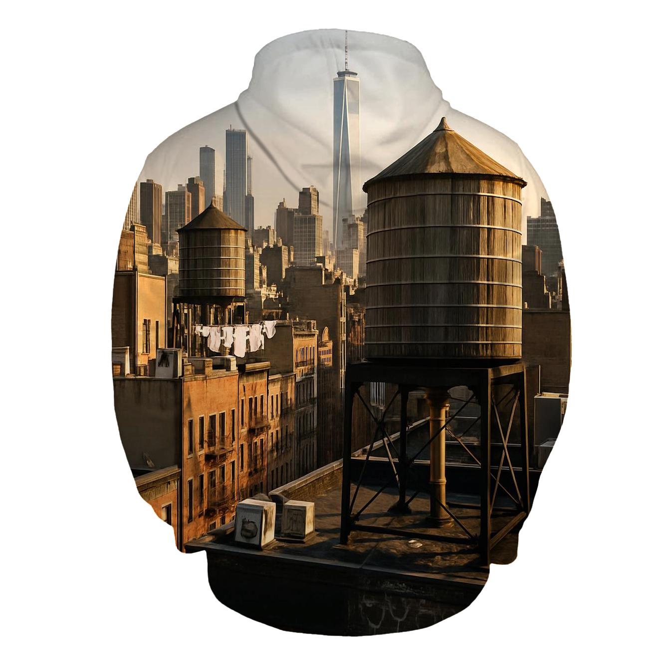 Chinatown Rooftop Water Towers Facing Downtown hoodies fashion