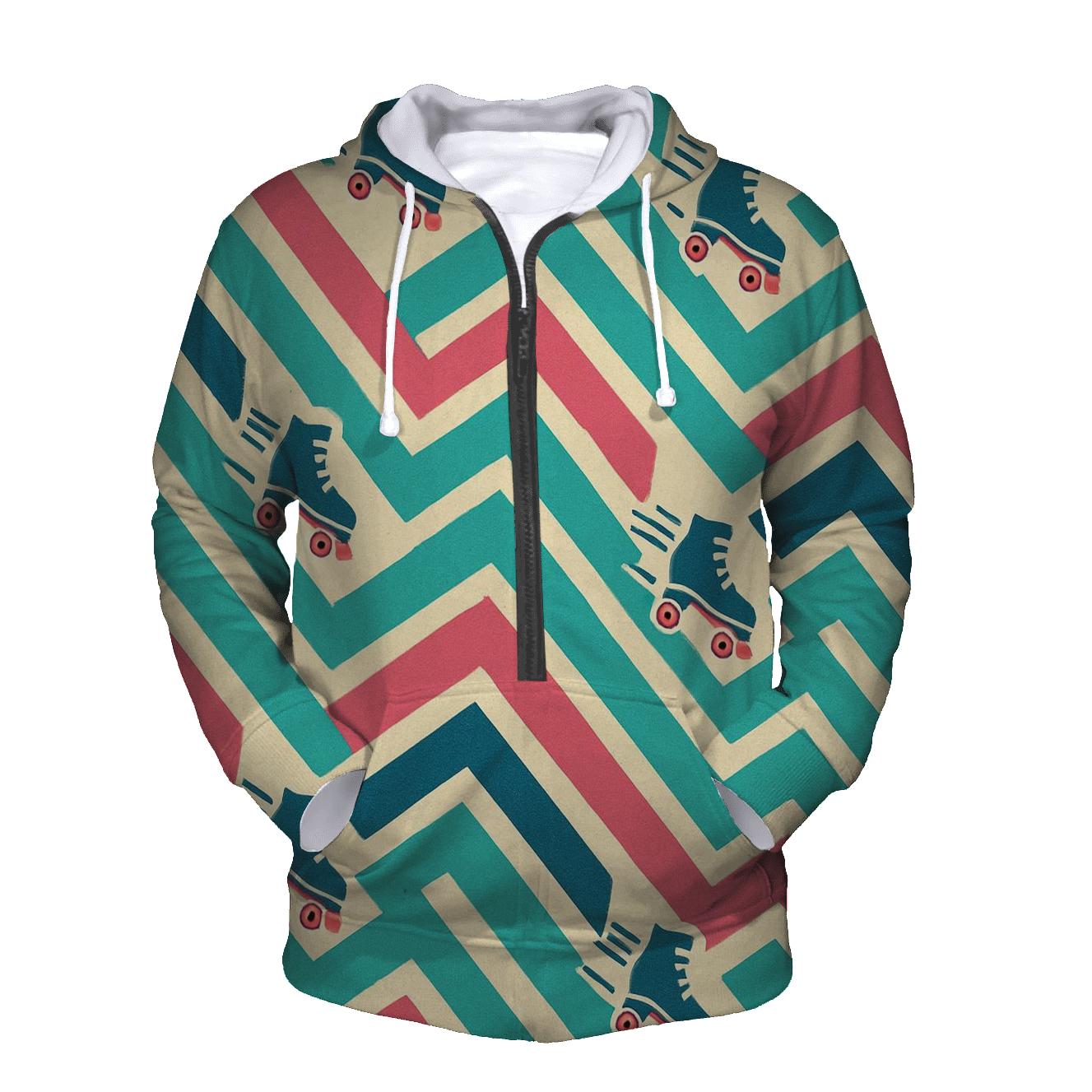 Funky Roller Rink Chevron Lanes hoodies fashion