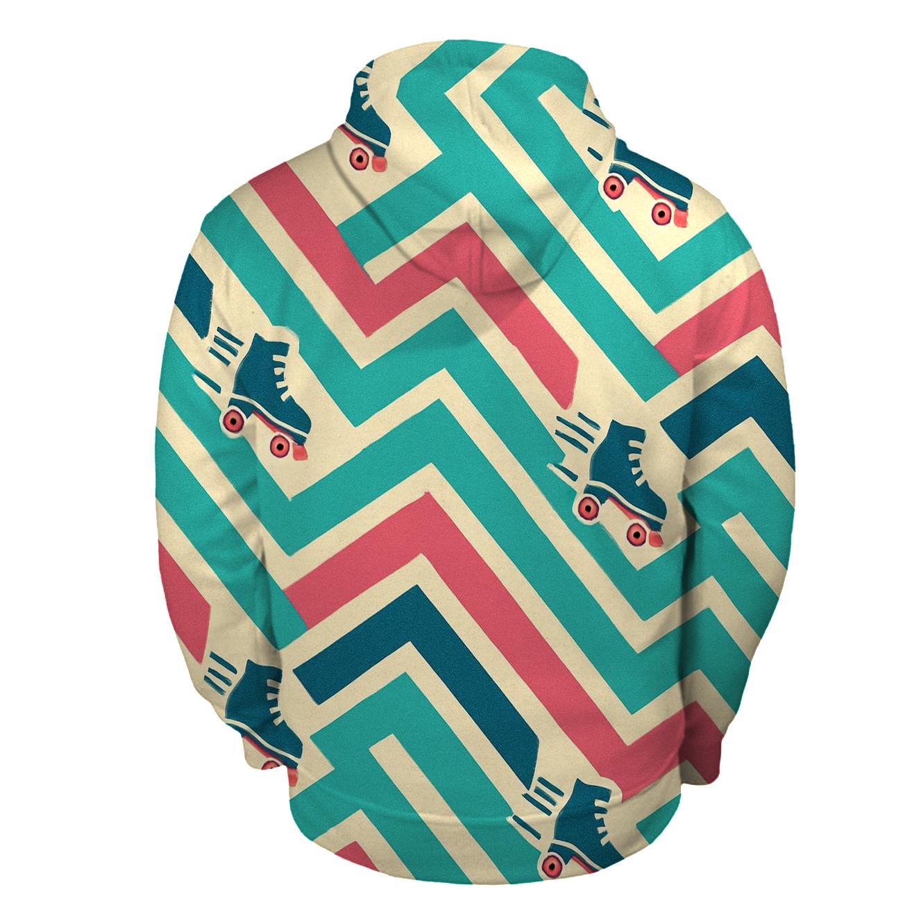 Funky Roller Rink Chevron Lanes hoodies fashion