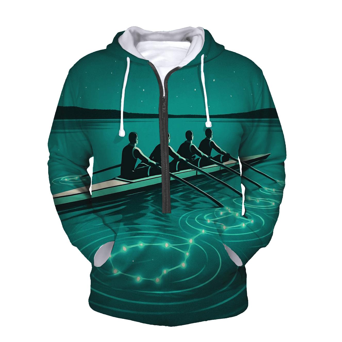 Turquoise Rowing Constellation Stroke lightweight hoodies