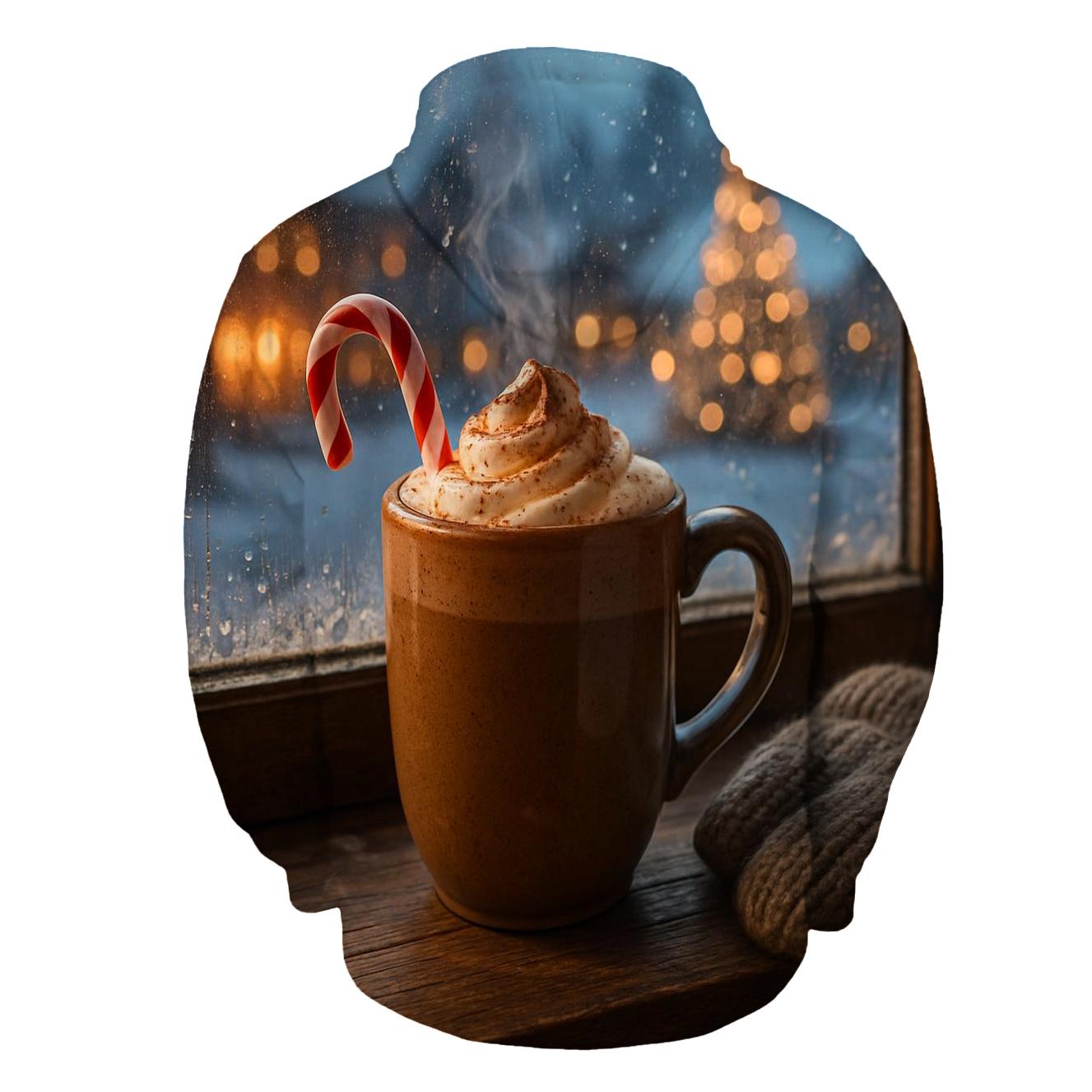 Hot Cocoa By The Village Window pullover hoodies