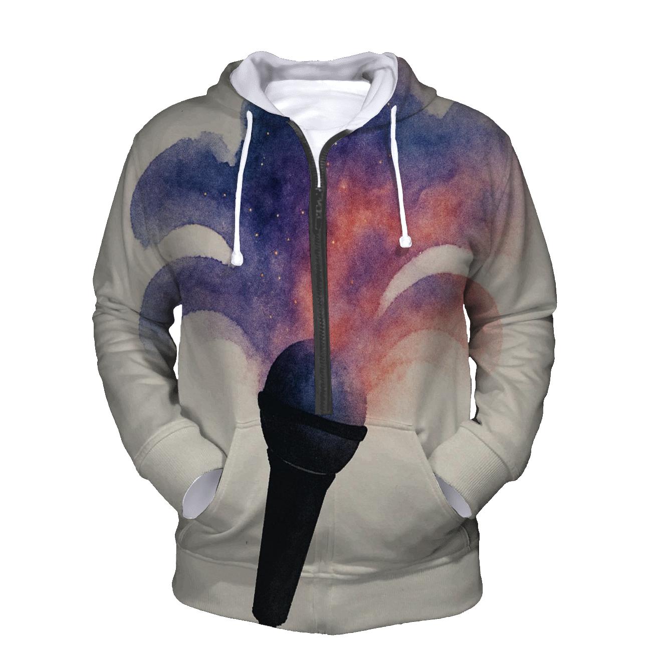Microphone Nebula Bloom premium hoodies