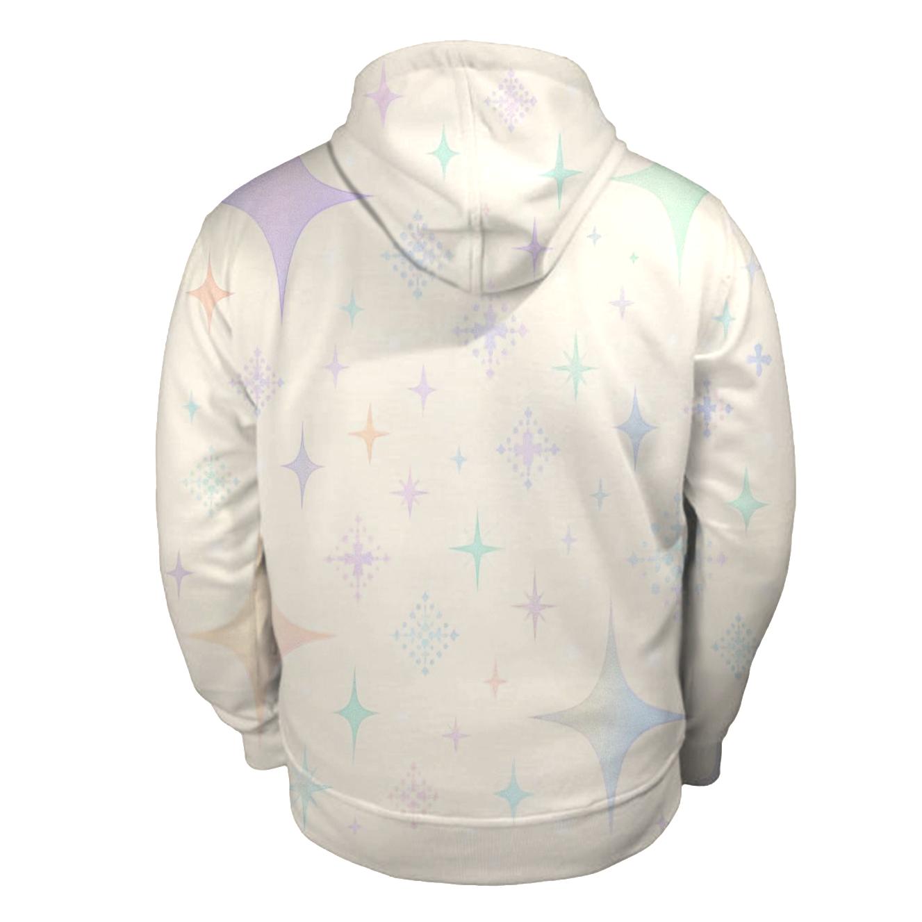 Pastel Holographic Star Garden zip-up hoodies