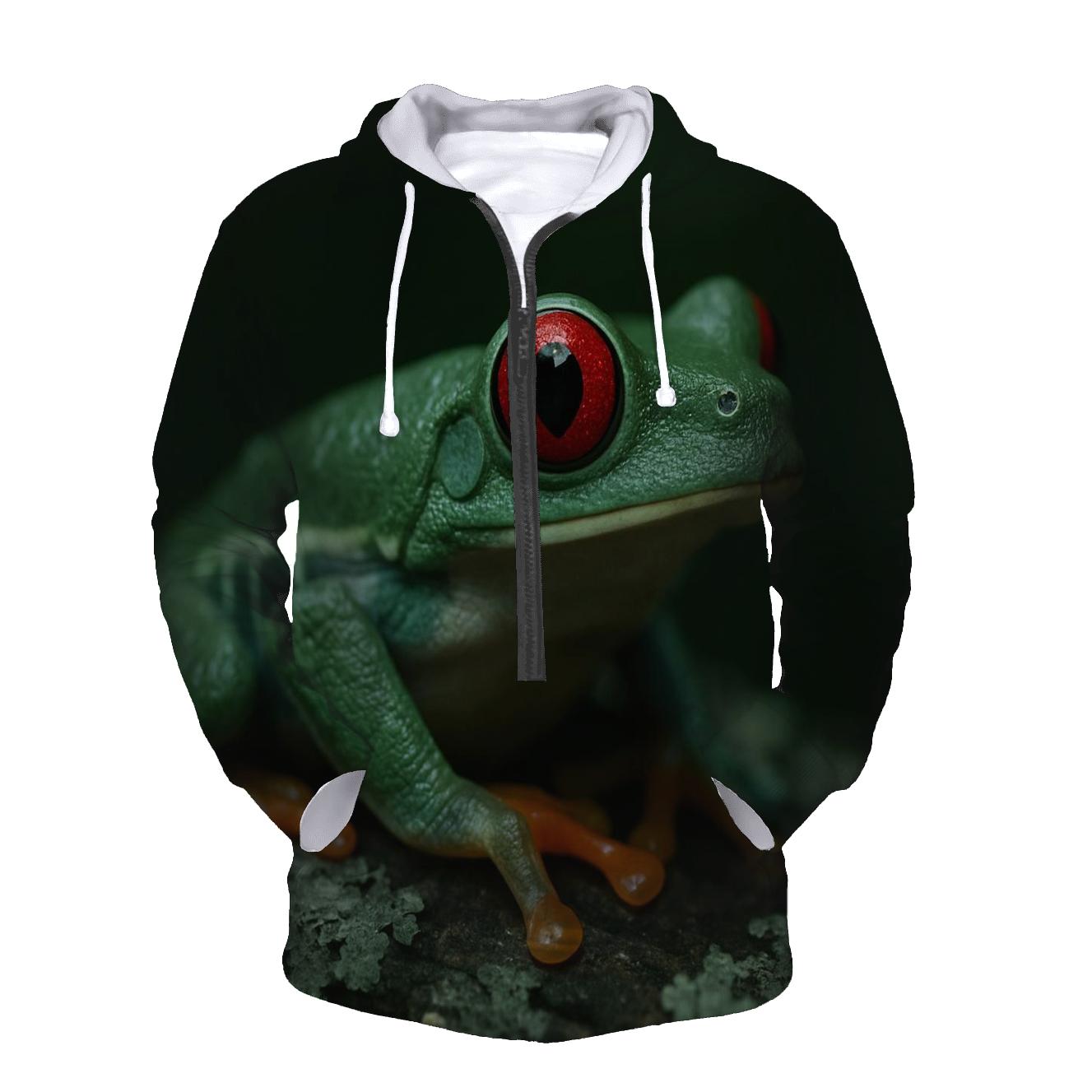 Lichen Bark Stillness Red Eyed Tree Frog graphic hoodies