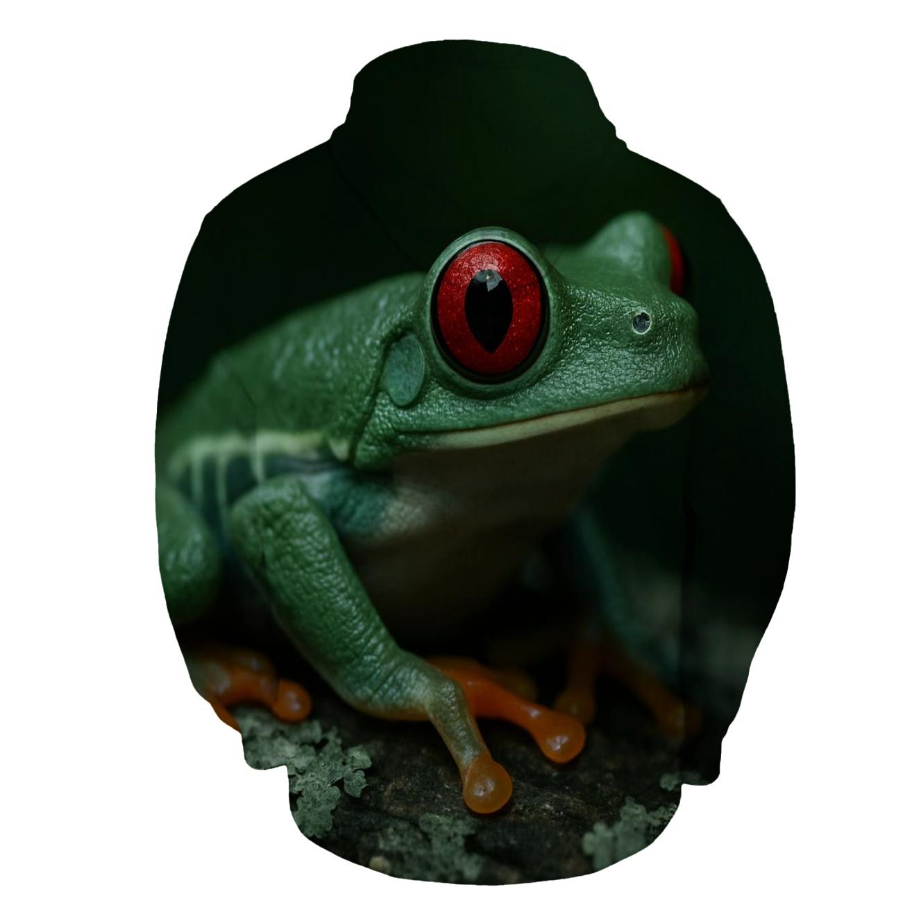 Lichen Bark Stillness Red Eyed Tree Frog graphic hoodies