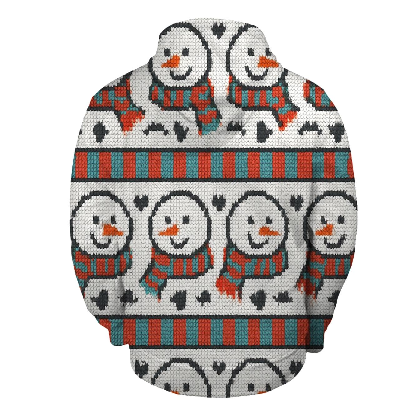 Snowman Scarf Polka Stripe Design heavyweight hoodies