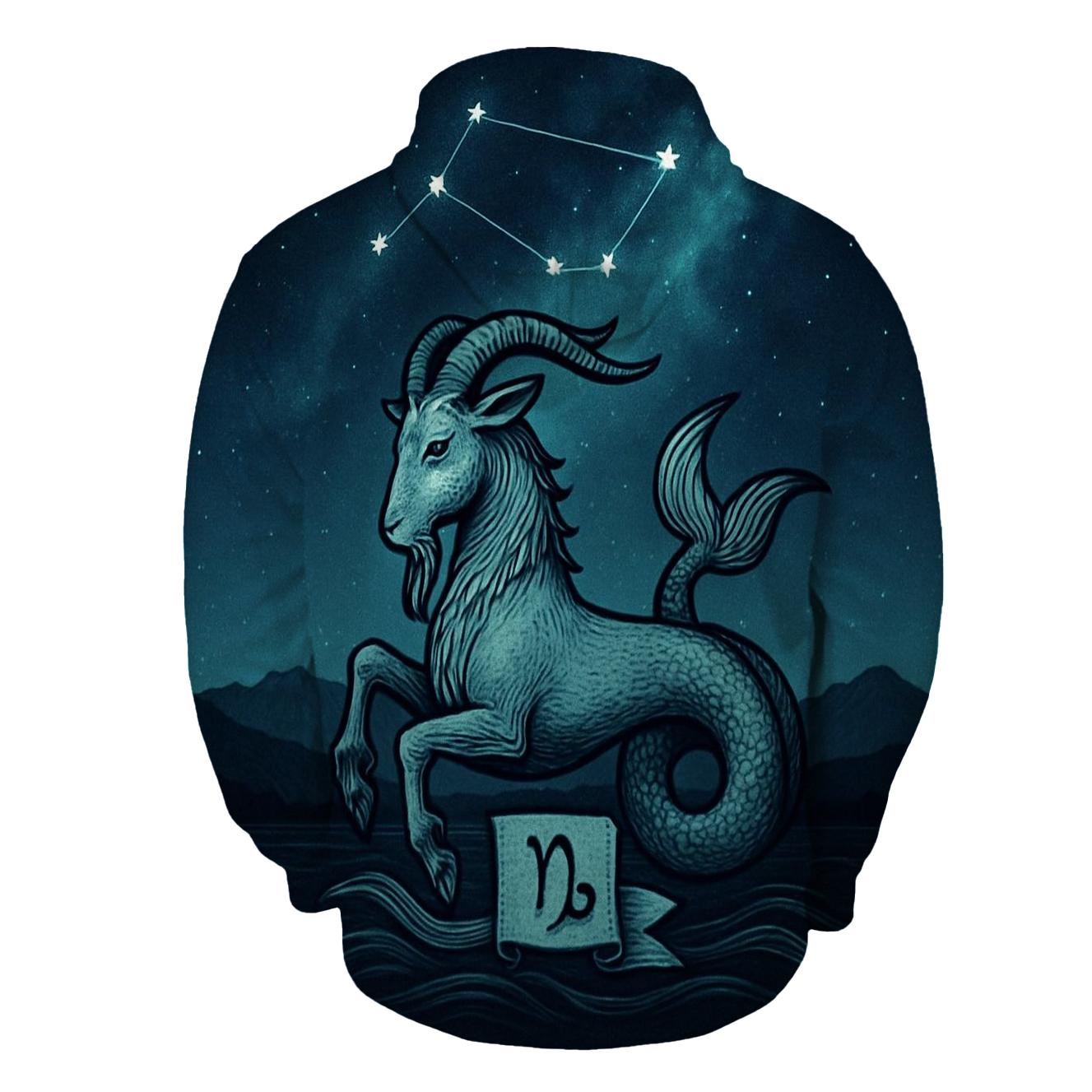 Capricorn Sea Goat Mountain Nebula Crest lightweight hoodies