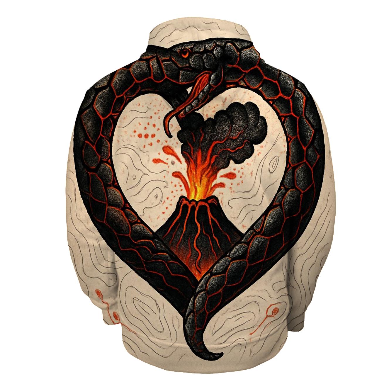 Volcanic Heart Ouroboros graphic hoodies