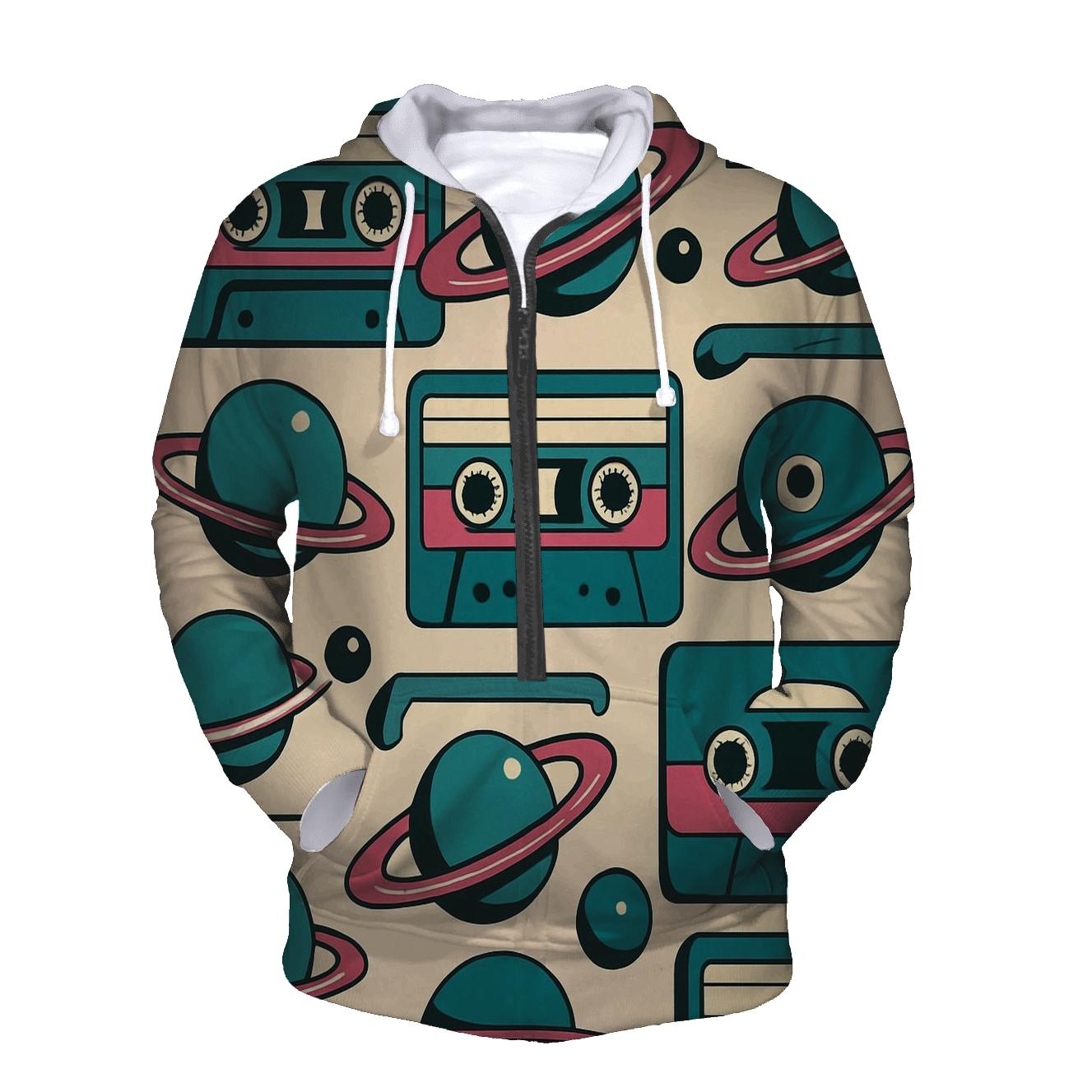 Cassette Planet Label Rings graphic hoodies