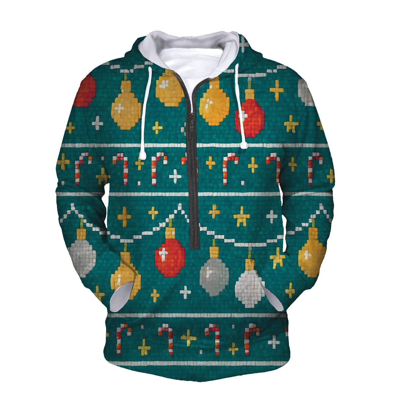 Ornament Garland Checker Rows Design lightweight hoodies