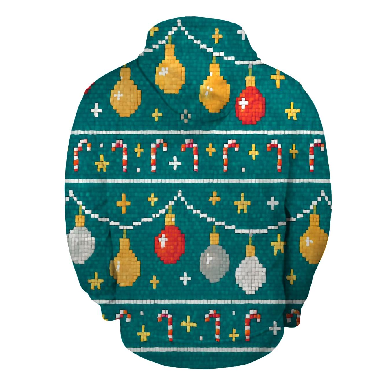 Ornament Garland Checker Rows Design lightweight hoodies