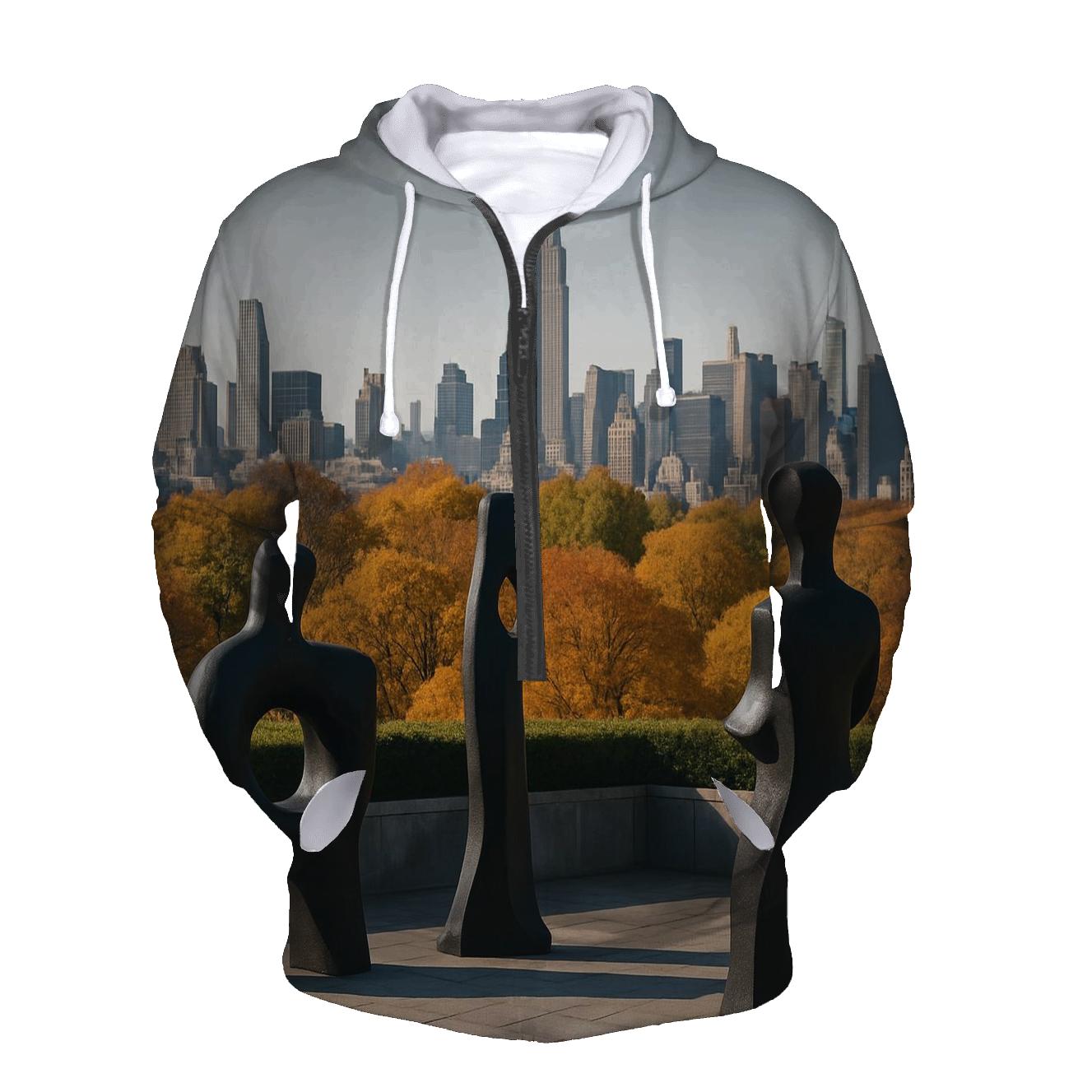 Autumn Morning From The Met Roof Garden Toward Midtown graphic hoodies