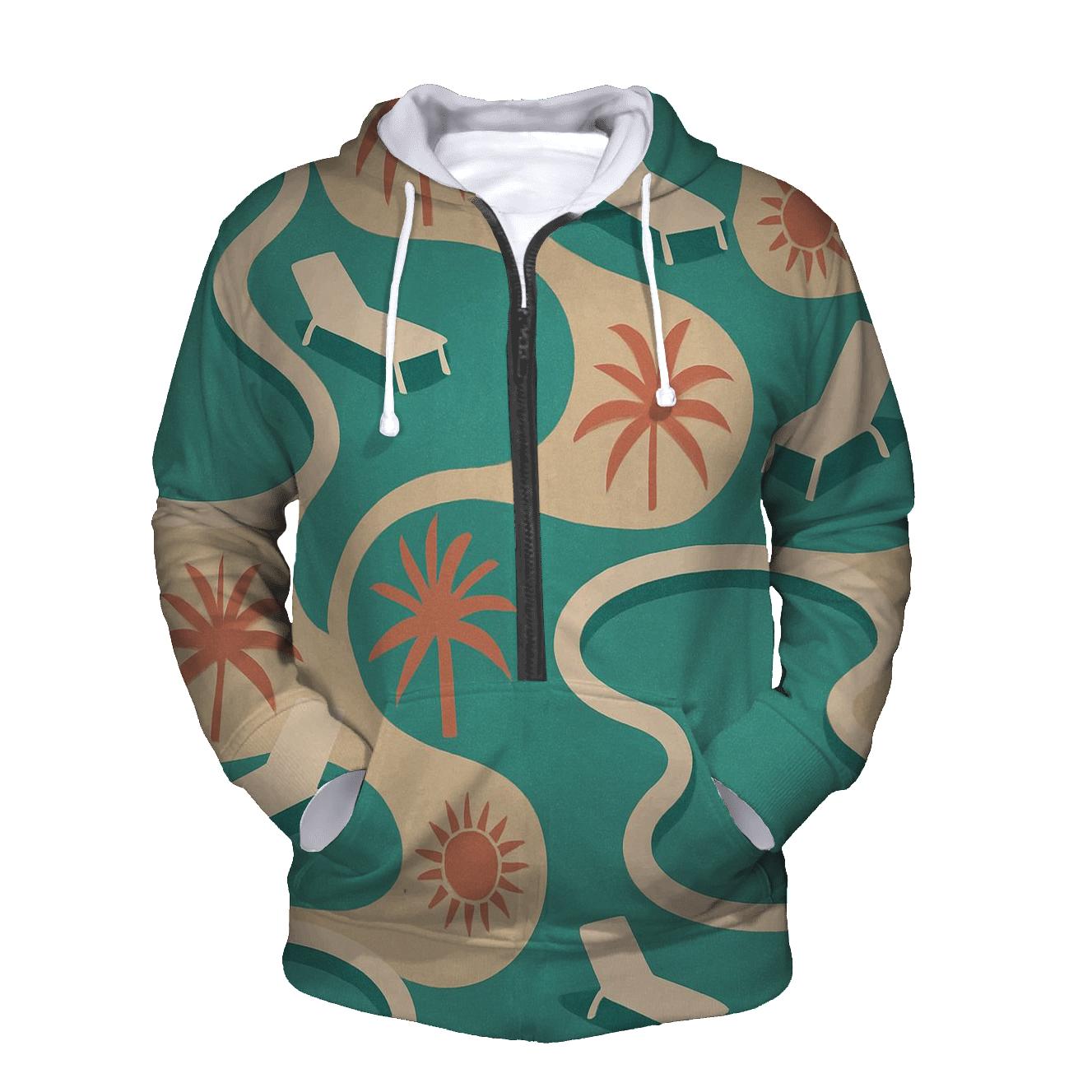 Palm Springs Poolside Curves pullover hoodies