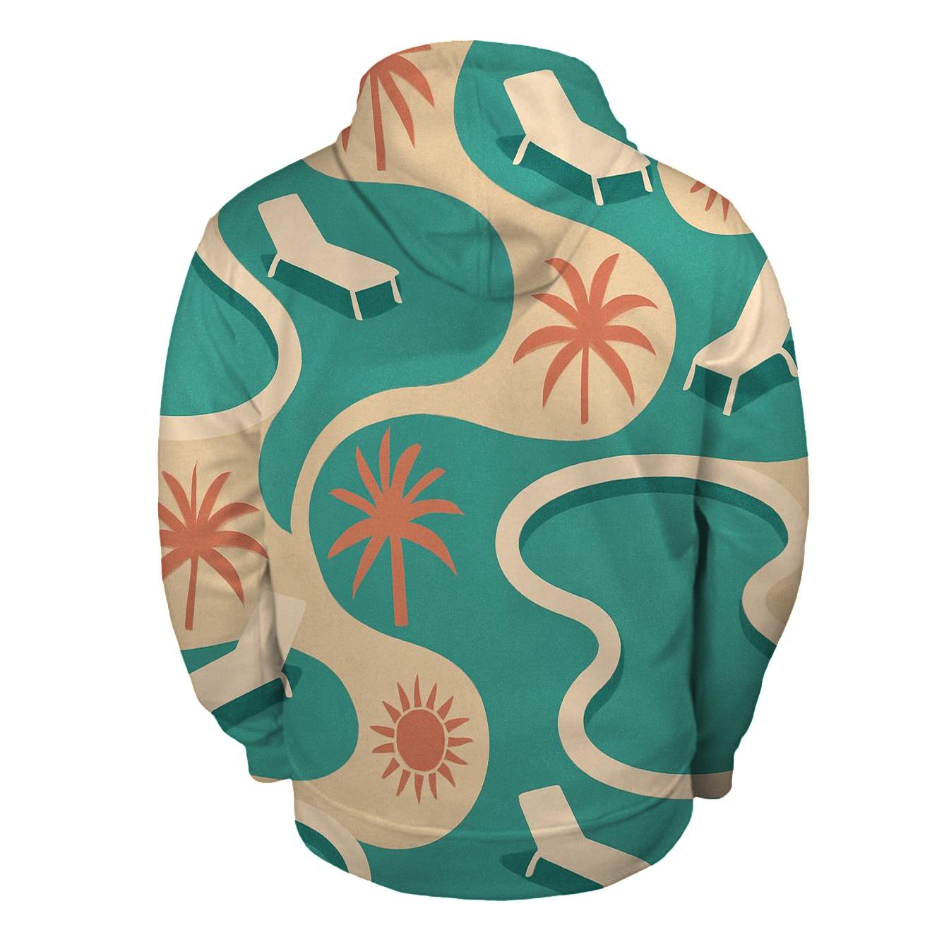 Palm Springs Poolside Curves pullover hoodies