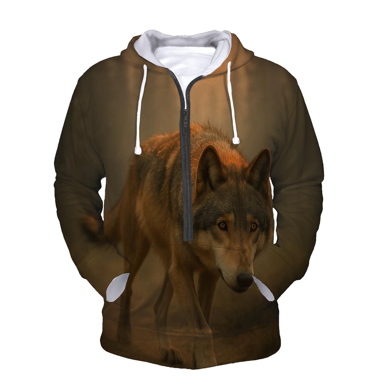 Wildfire Smoke Drift Over A Wolf Trail custom hoodies