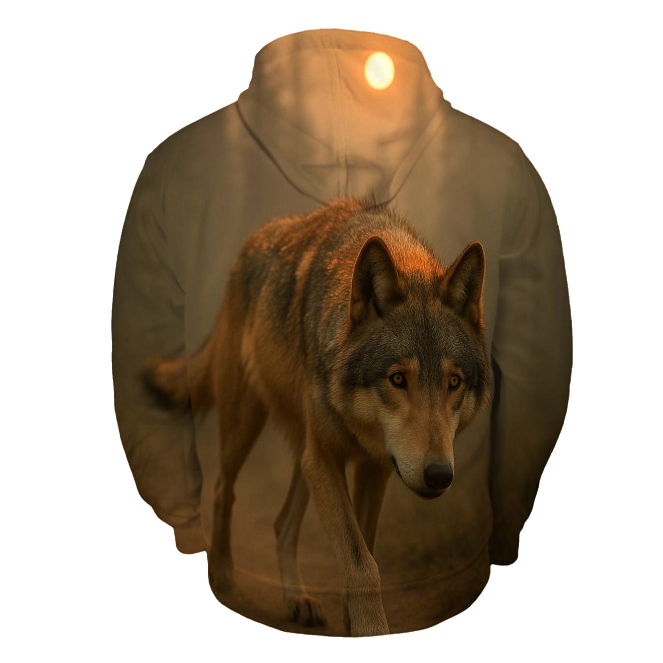 Wildfire Smoke Drift Over A Wolf Trail custom hoodies