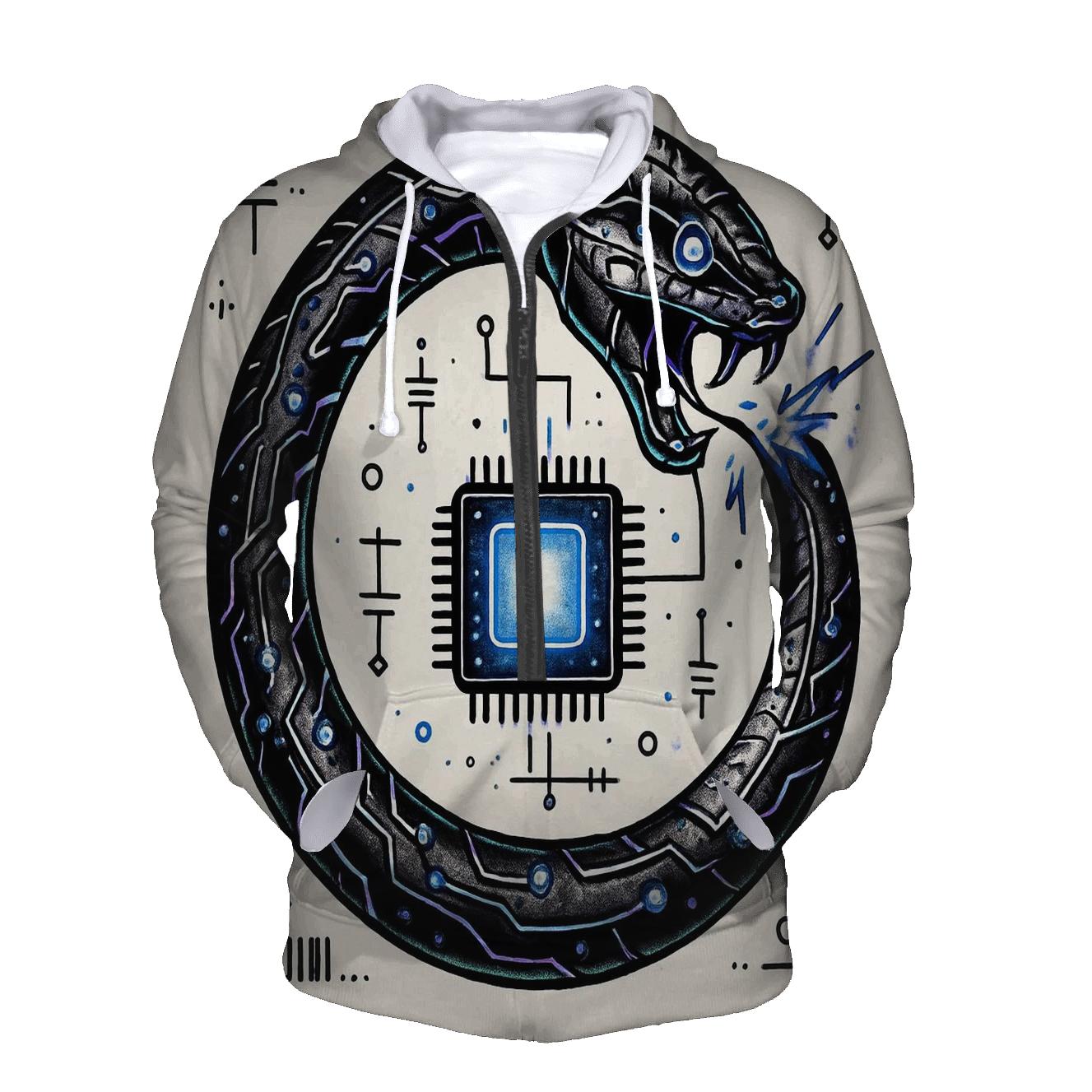 Neon Circuit Ouroboros hoodie styles