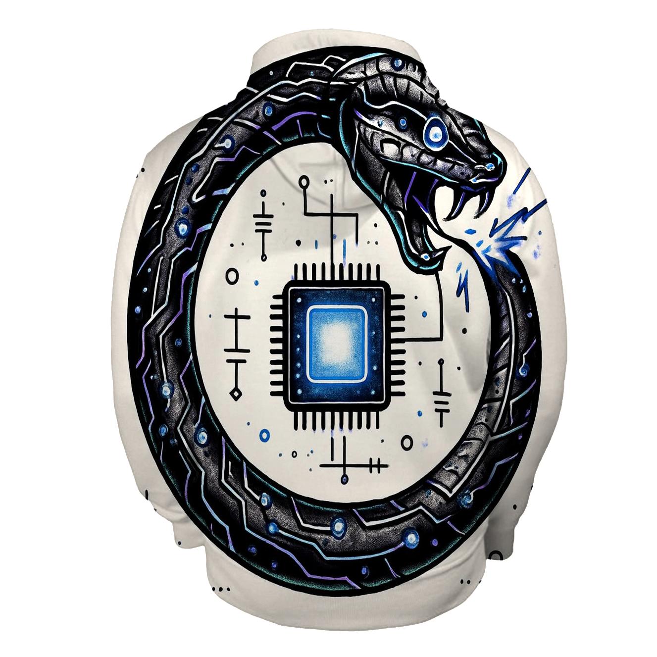 Neon Circuit Ouroboros hoodie styles