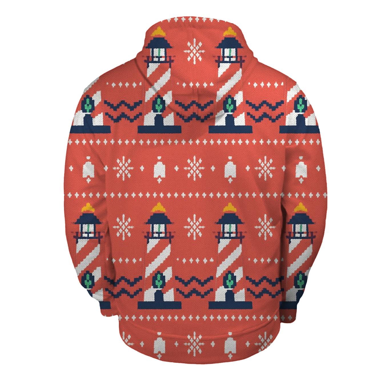 Candy Cane Lighthouse Stripe Design designer hoodies