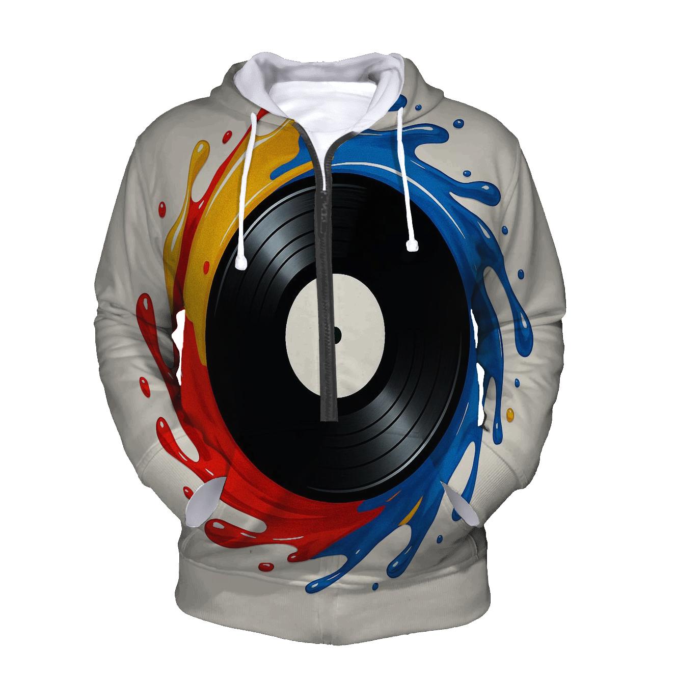 Vinyl Record Splash Ring hoodie designs