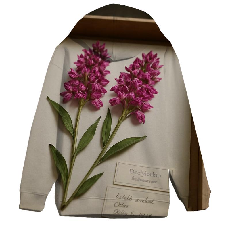 Herbarium Pressing Tray With Wild Orchids lightweight hoodies