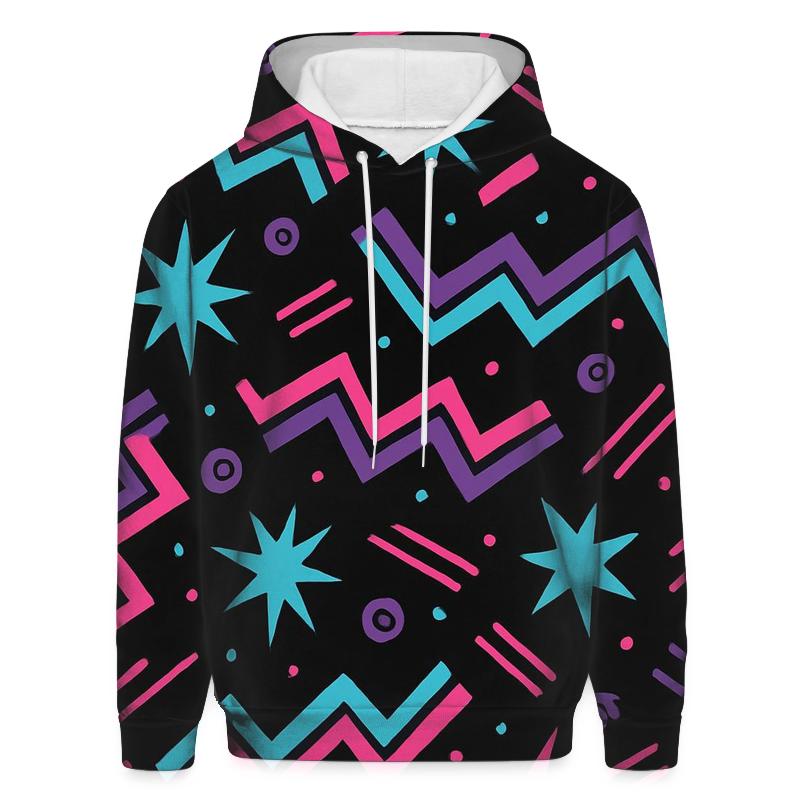 Neon Roller Rink Floor Pattern embroidered hoodies