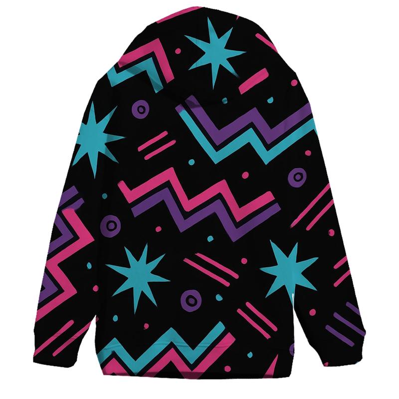 Neon Roller Rink Floor Pattern embroidered hoodies