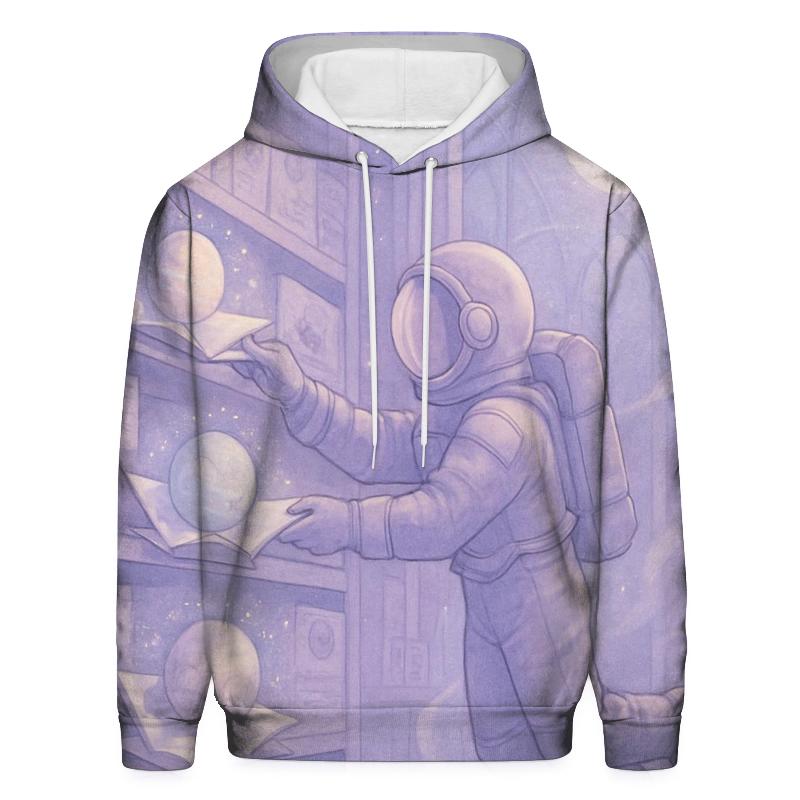 Moonlit Library Of Paper Planets graphic hoodies
