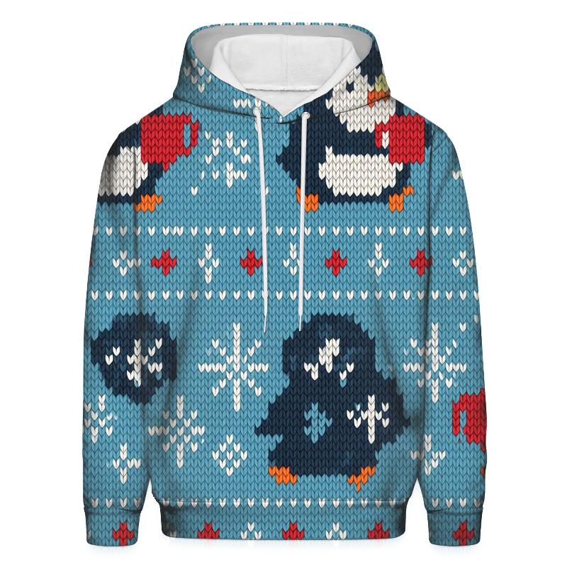 Frosty Penguin Cocoa March Design lightweight hoodies