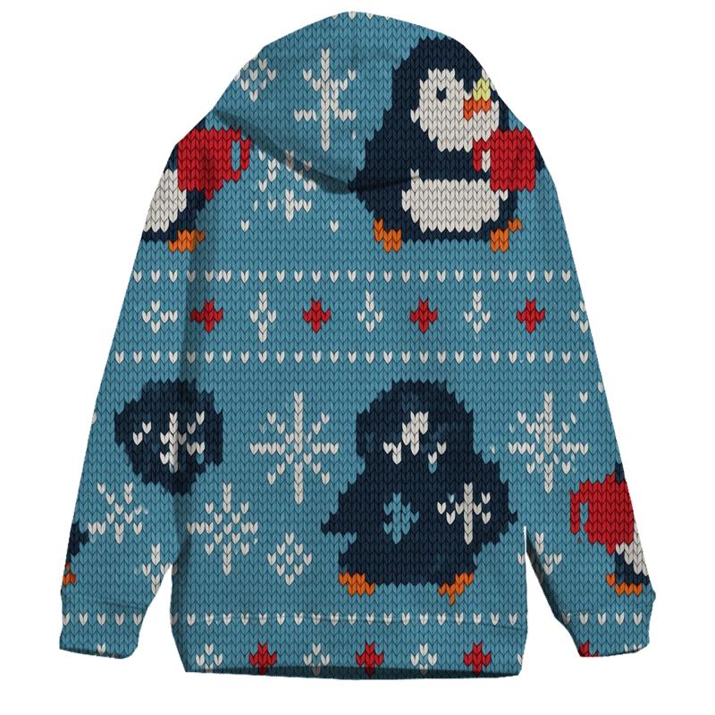 Frosty Penguin Cocoa March Design lightweight hoodies